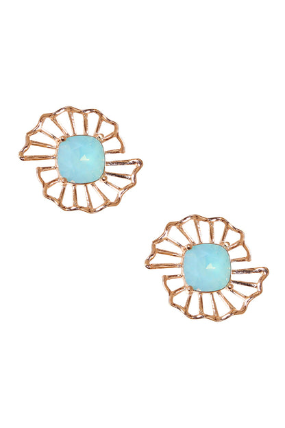 Crystal Floral Stud Earrings 