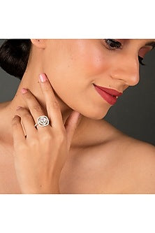 White Finish Princess-Cut Zircon Ring In Sterling Silver