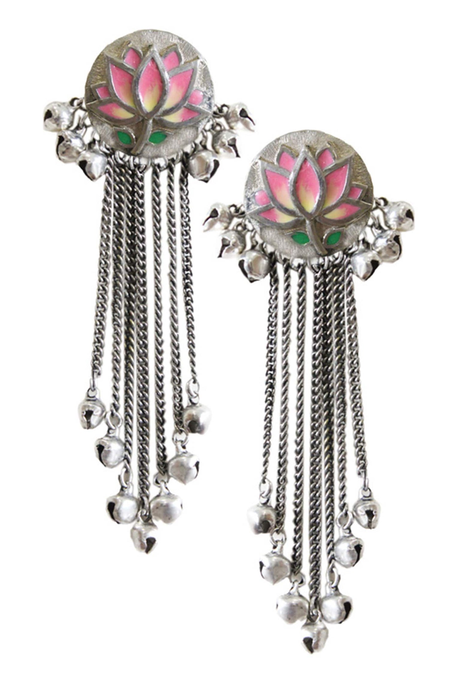  Floral Tassel Long Earrings 
