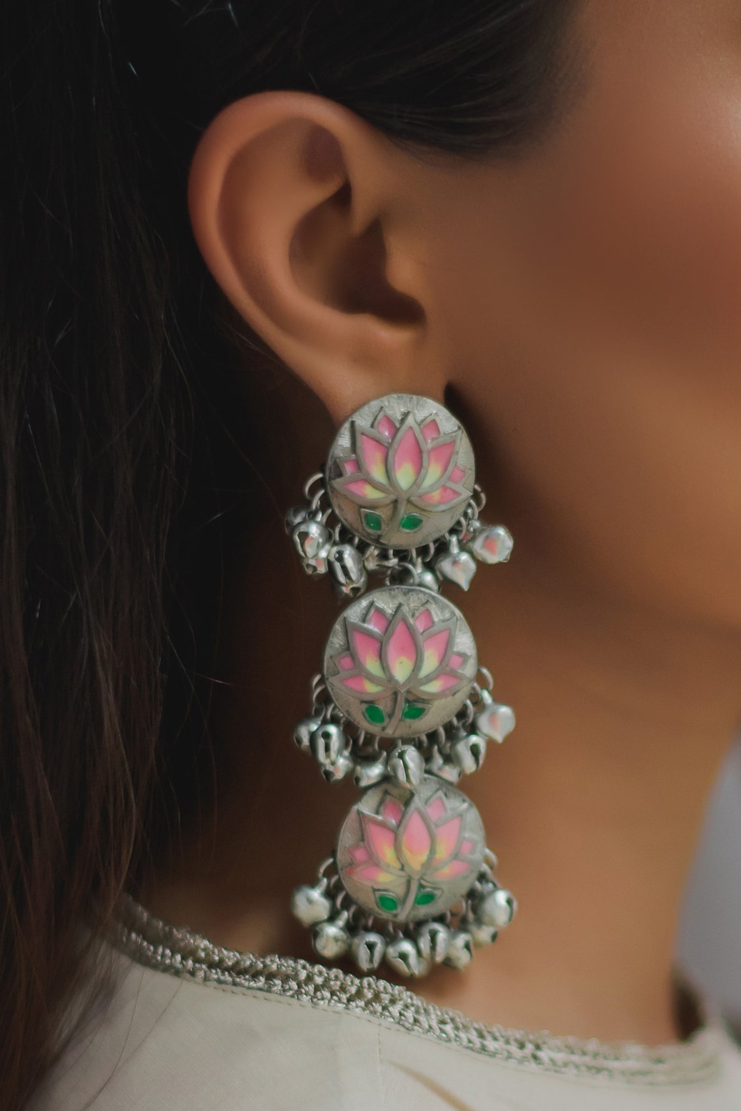 Floral Tiered Danglers 