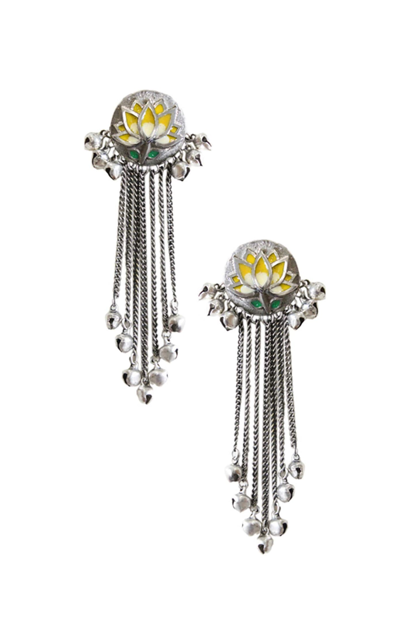  Floral Tassel Long Earrings 