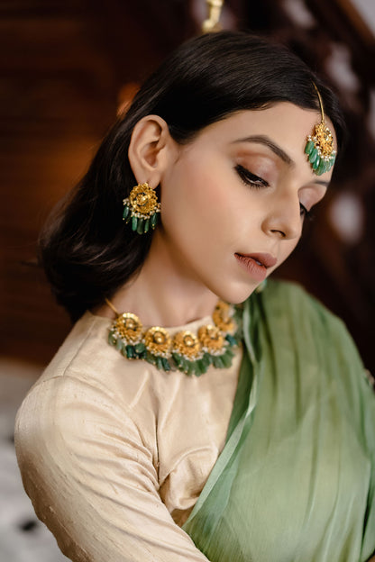 Stone Drop Floral Earrings 