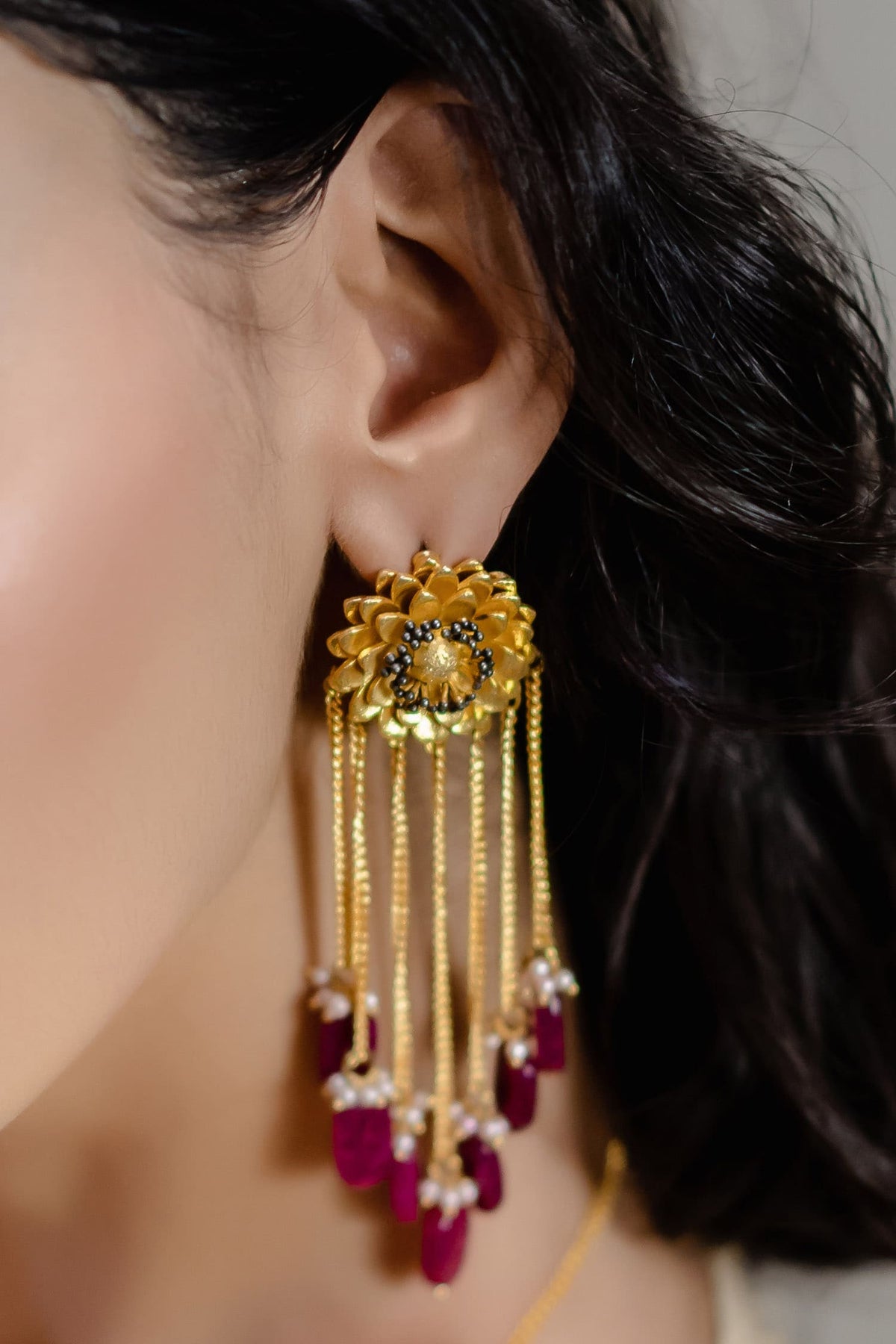 Floral Chain Danglers 
