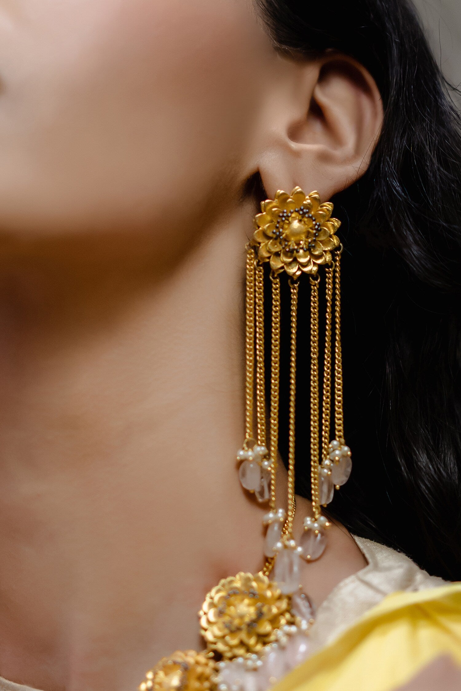 Floral Chain Danglers 