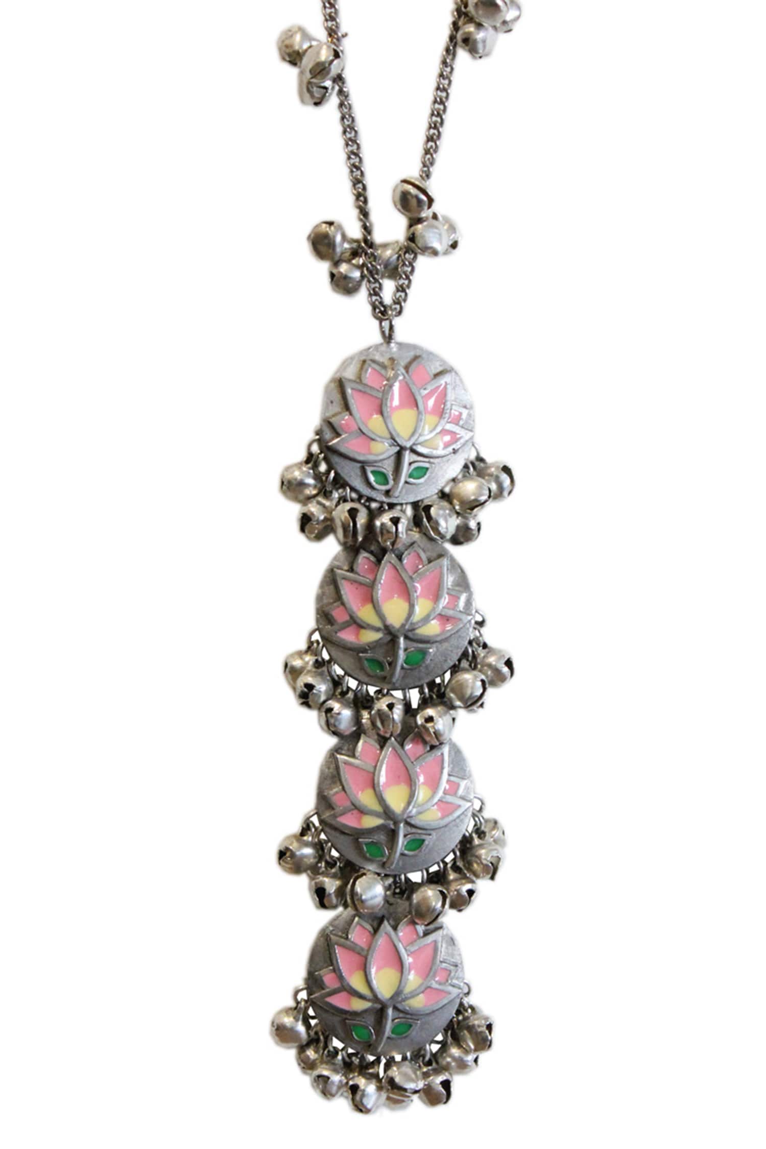  Floral Tiered Pendant Necklace 