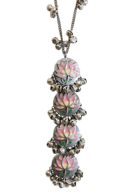  Floral Tiered Pendant Necklace 