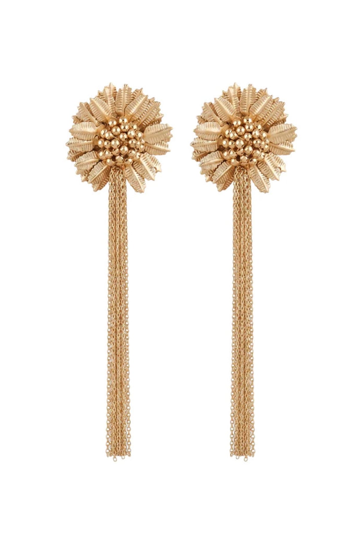 Gold Finish Floral Earrings