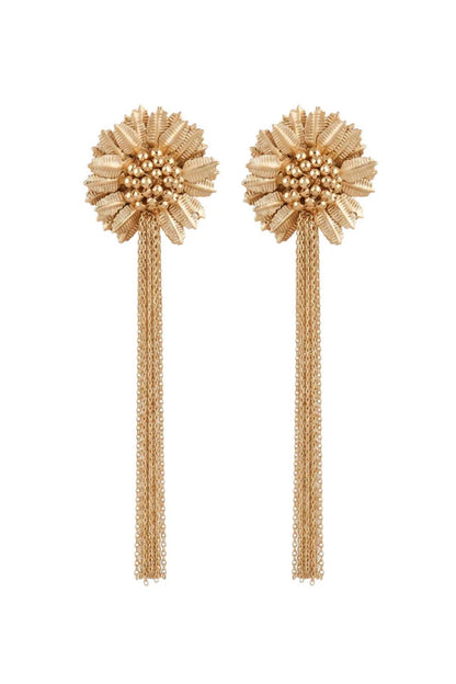 Gold Finish Floral Earrings