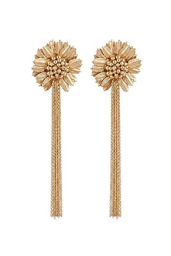Gold Finish Floral Earrings