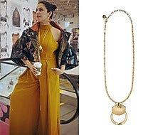 Gold plated shell hoop necklace