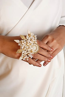 Gold Plated Beads & Pearl Ring