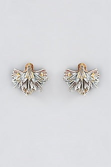 Mukaish & Zardosi Embroidered Carnation Stud Earrings