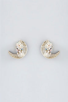 Multi-Colored Hand Embroidered Stud Earrings