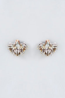 Multi-Colored Hand Embroidered Stud Earrings