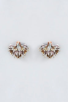 Multi-Colored Hand Embroidered Stud Earrings