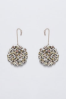 Multi-Colored Hand Embroidered Stud Earrings