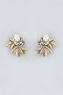 Multi-Colored Hand Embroidered Stud Earrings