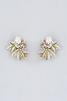 Multi-Colored Hand Embroidered Stud Earrings