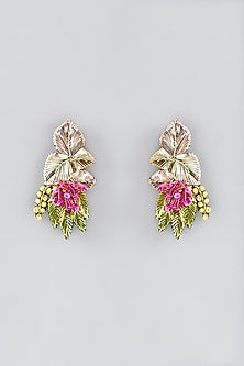 Multi-Colored Hand Embroidered Stud Earrings