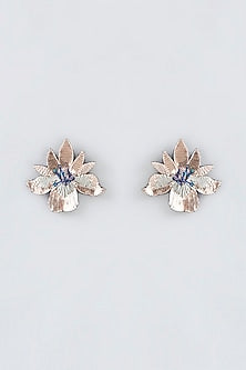 Multi-Colored Hand Embroidered Stud Earrings