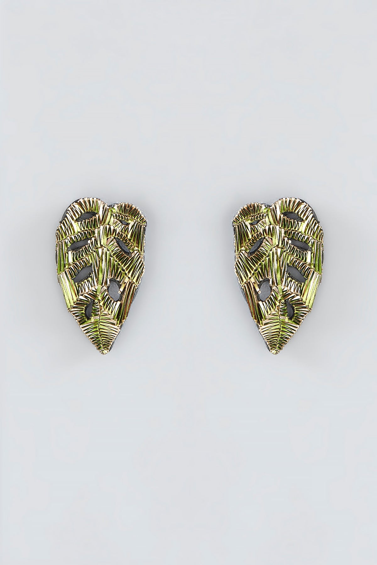 Multi-Colored Hand Embroidered Stud Earrings