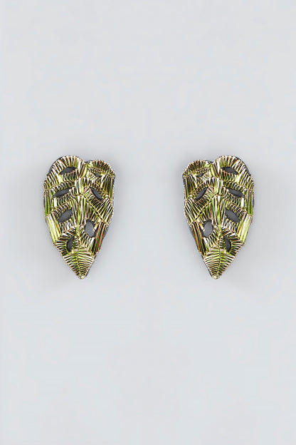 Multi-Colored Hand Embroidered Stud Earrings