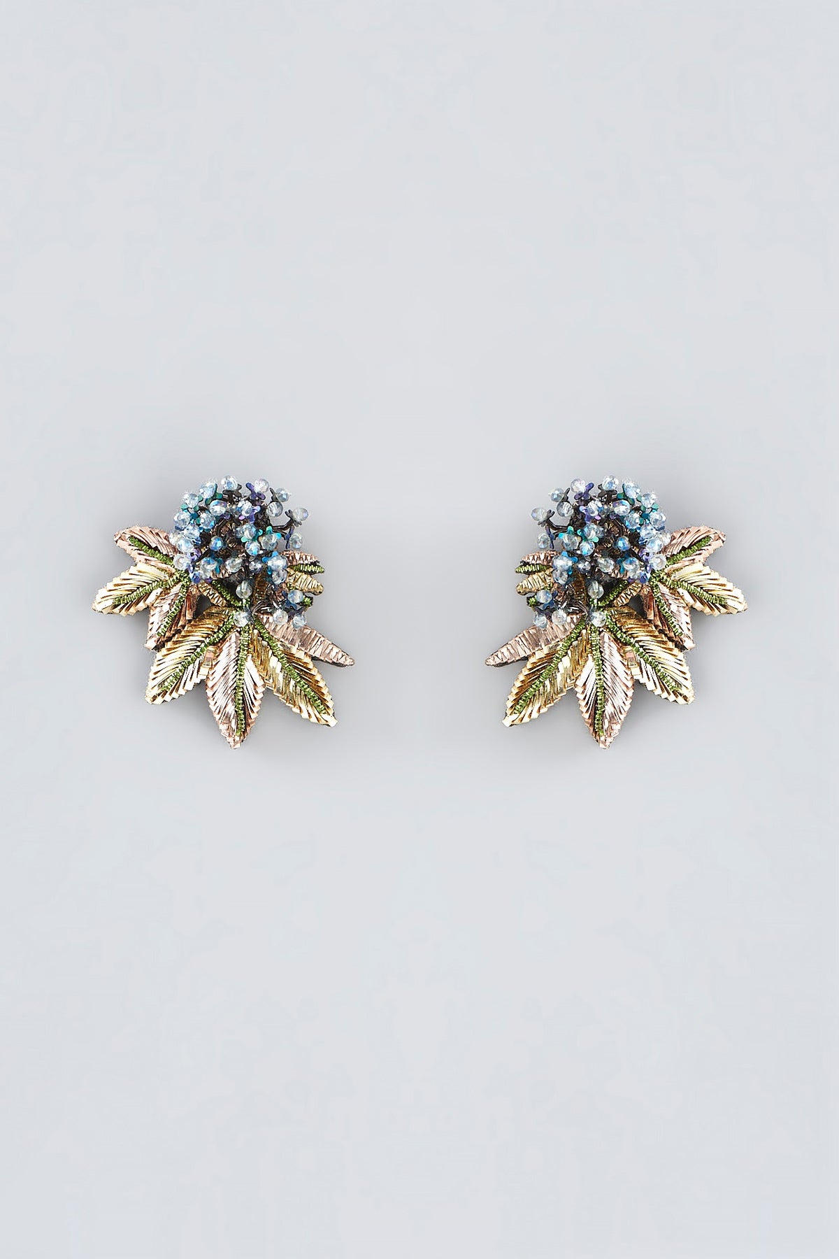 Multi-Colored Hand Embroidered Stud Earrings
