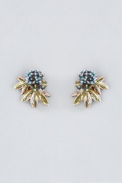 Multi-Colored Hand Embroidered Stud Earrings
