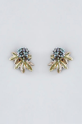 Multi-Colored Hand Embroidered Stud Earrings