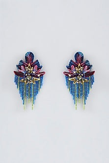 Multi-Colored Hand Embroidered Stud Earrings