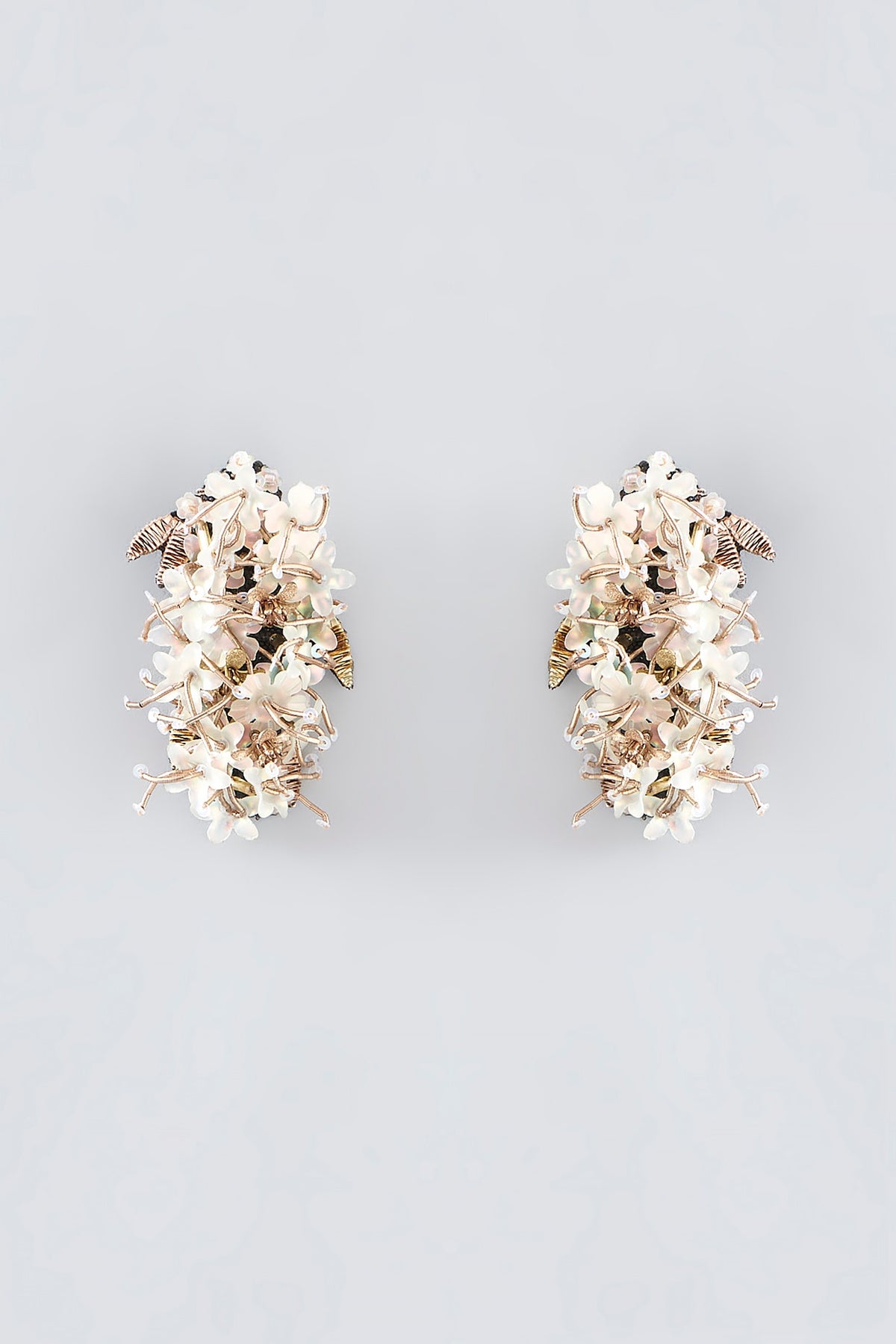 Multi-Colored Hand Embroidered Stud Earrings