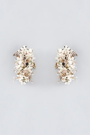 Multi-Colored Hand Embroidered Stud Earrings