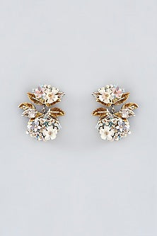 Multi-Colored Hand Embroidered Stud Earrings
