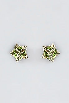 Multi-Colored Hand Embroidered Stud Earrings