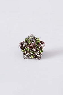 Mukaish & Zardosi Embroidered Floral Ring