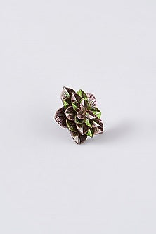 Mukaish & Zardosi Embroidered Floral Ring