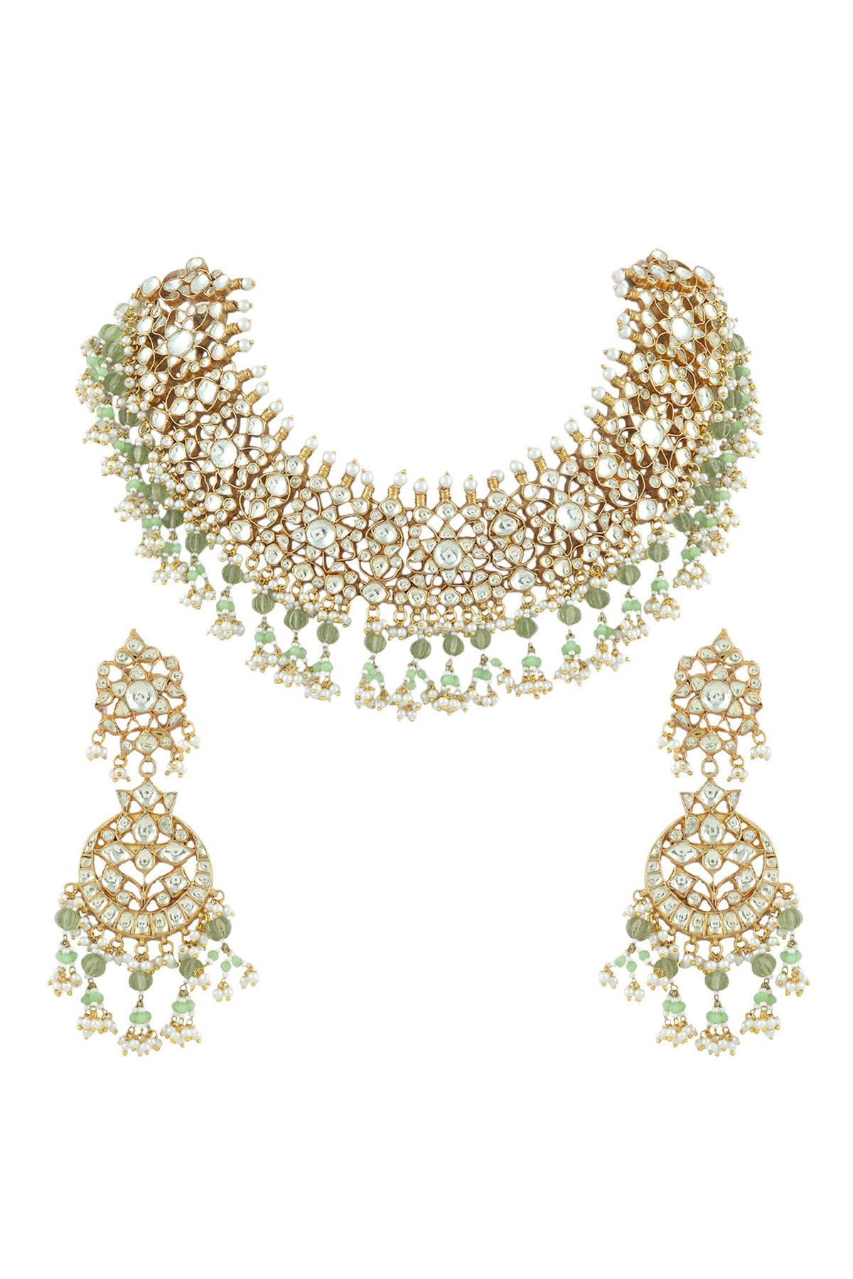 Kundan Embellished Necklace Set 