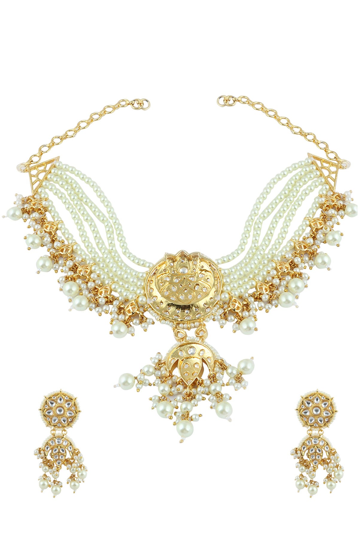Polki Embellished Choker Necklace Set 