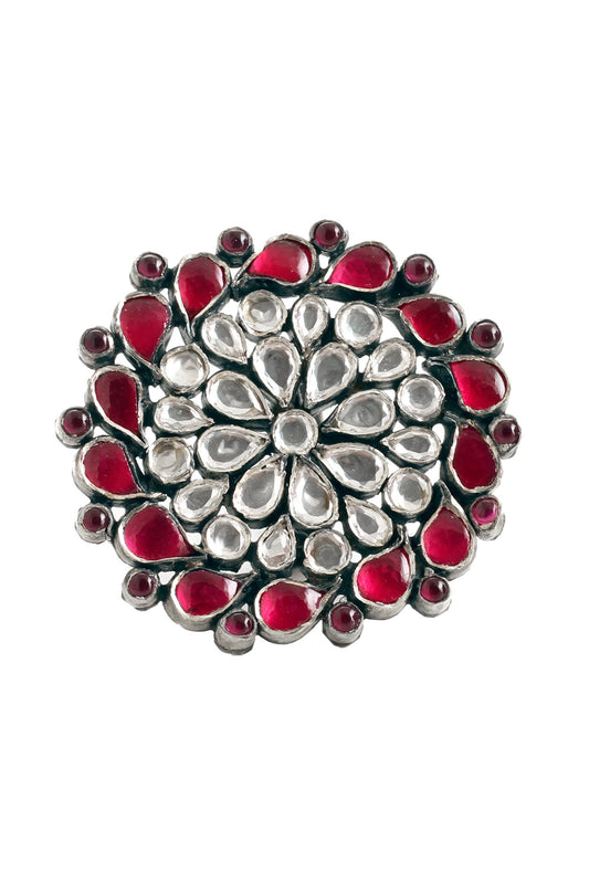 Handmade Kundan Floral Ring 