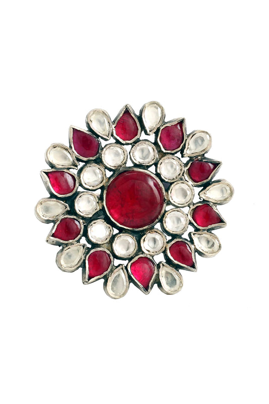 Handmade Kundan Floral Ring 