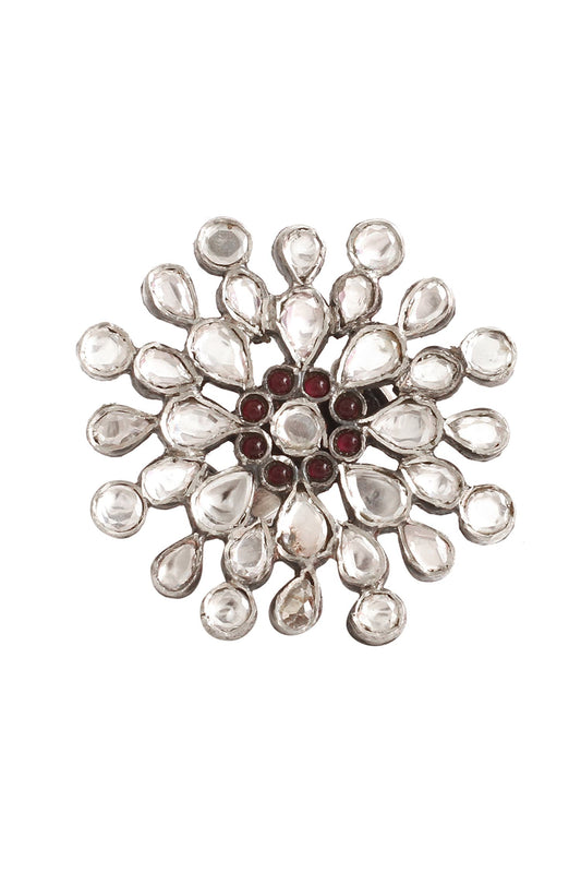 Handmade Kundan Floral Ring 