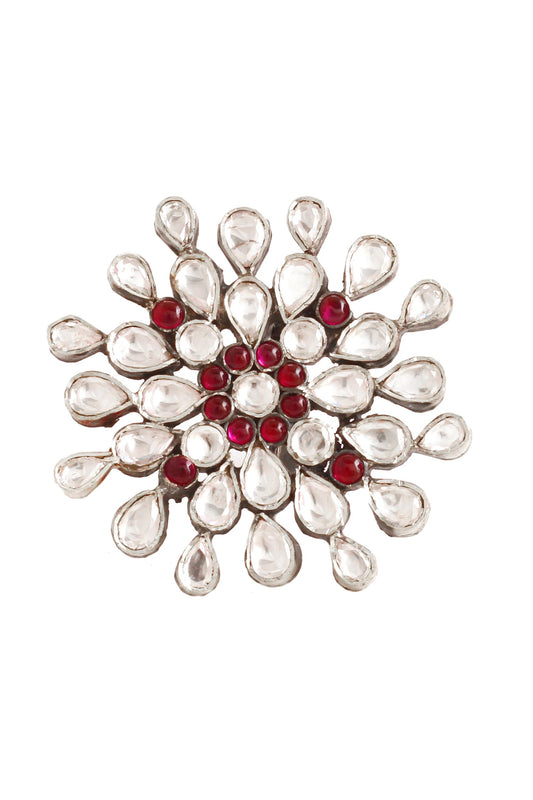 Handmade Kundan Floral Ring 