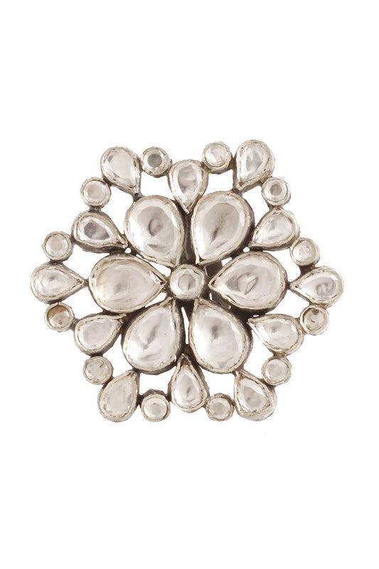 Handmade Kundan Floral Ring 