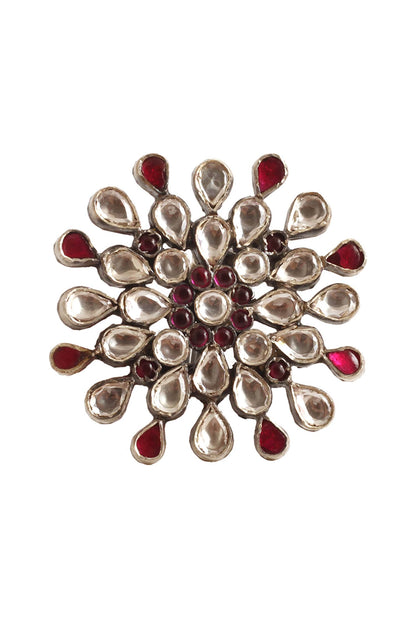 Handmade Kundan Floral Ring 
