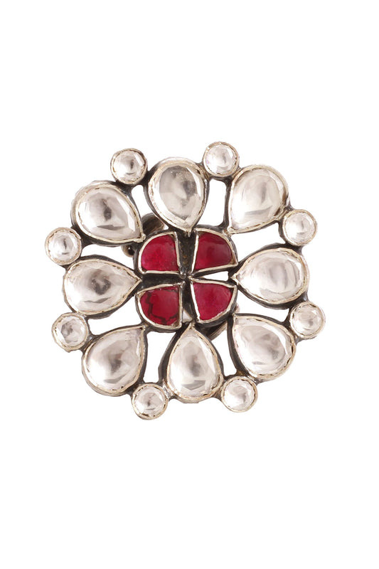 Handmade Kundan Floral Ring 