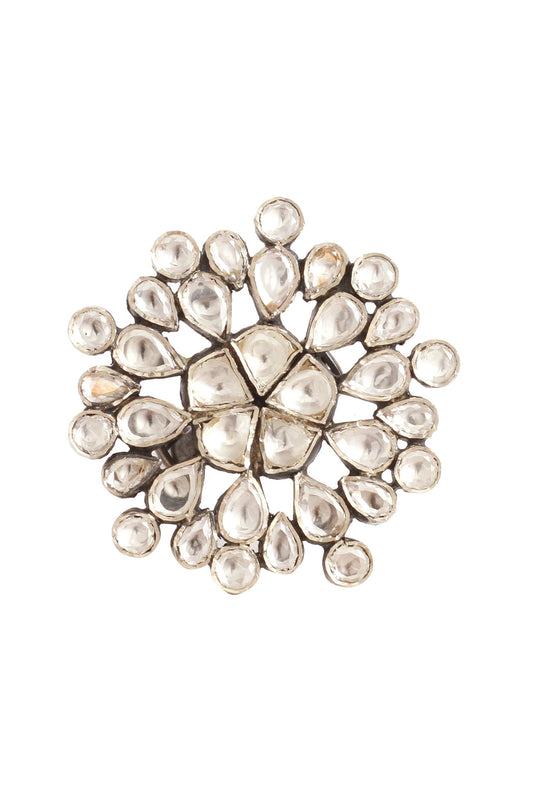 Handmade Kundan Floral Ring 