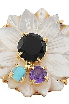 Rose Gold Finish Black Onyx Ring