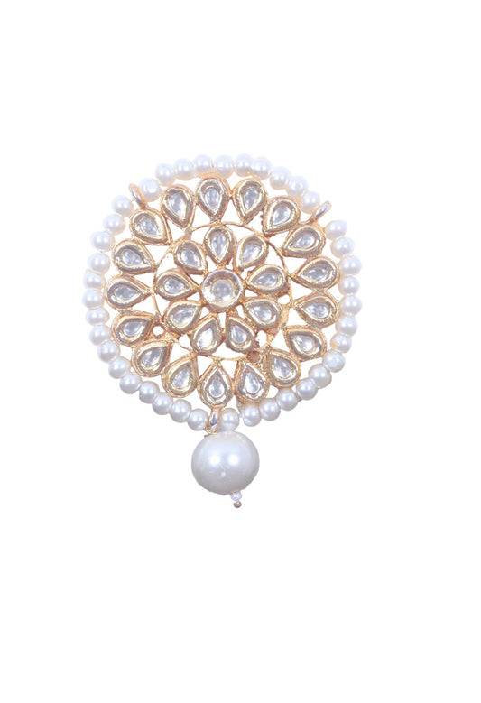 Pearl and kundan motif earrings 