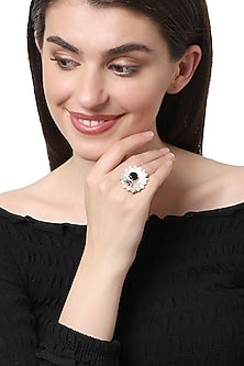 Rose Gold Finish Black Onyx Ring