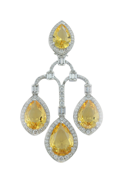 Zircon Embellished Dangler Earrings 